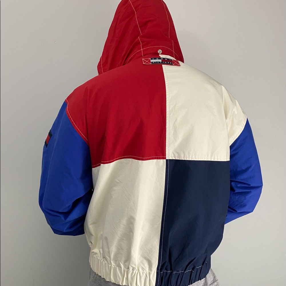 90’s Tommy Hilfiger Jacket + Packable Hood (Sz L) - Picture 1 of 12
